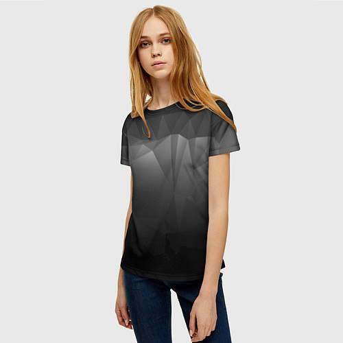 Женская футболка GRAY GEOMETRY / 3D-принт – фото 3