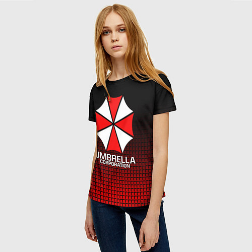 Женская футболка UMBRELLA CORP / 3D-принт – фото 3