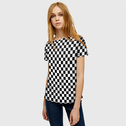 Женская футболка Шахматка мелкая / 3D-принт – фото 3