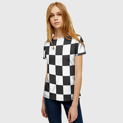 Женская футболка Шахматка / 3D-принт – фото 3