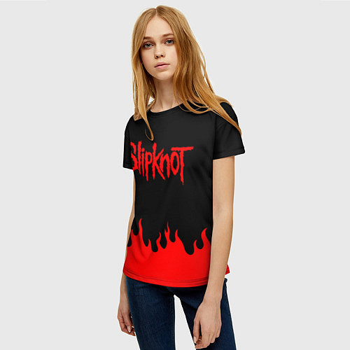 Женская футболка SLIPKNOT / 3D-принт – фото 3