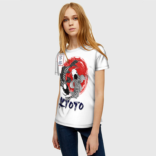 Женская футболка Карпы Кои Киото / 3D-принт – фото 3