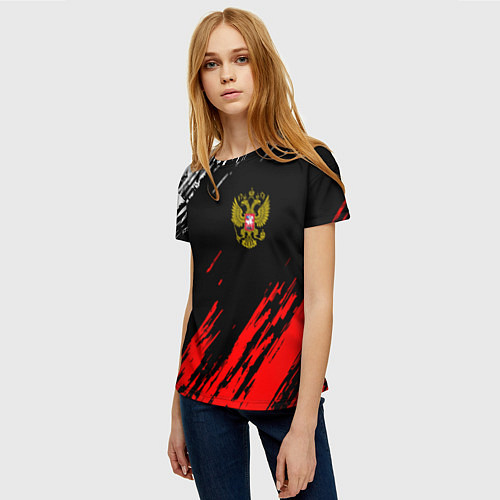 Женская футболка РОССИЯ / 3D-принт – фото 3