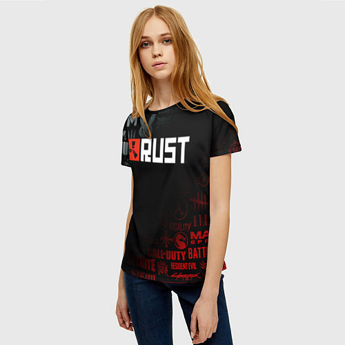 Женская футболка RUST / 3D-принт – фото 3