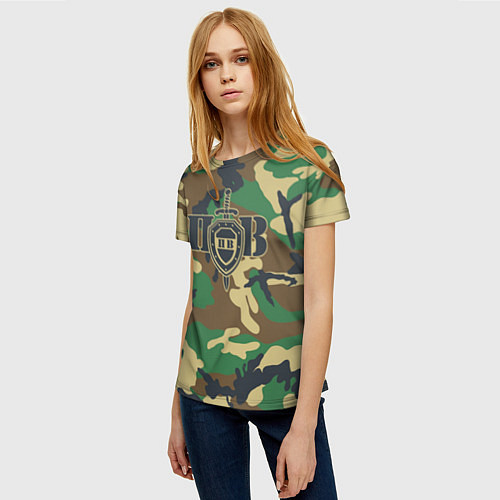 Женская футболка Пограничные Войска камуфляж / 3D-принт – фото 3