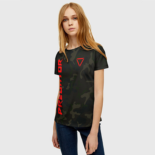 Женская футболка Predator Military / 3D-принт – фото 3