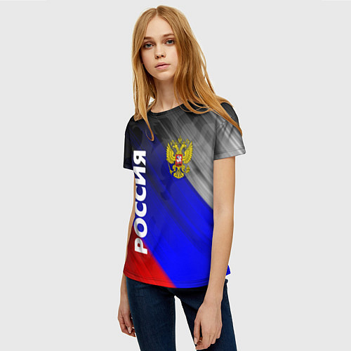 Женская футболка РОССИЯ / 3D-принт – фото 3
