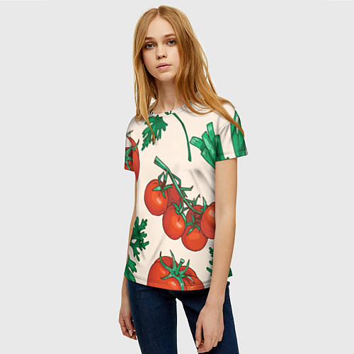 Женская футболка Летние овощи / 3D-принт – фото 3