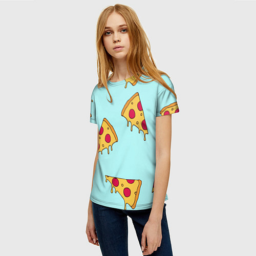 Женская футболка Ароматная пицца / 3D-принт – фото 3