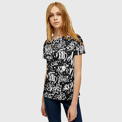 Женская футболка GRAFFITI / 3D-принт – фото 3