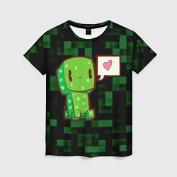 Футболка женская Minecraft Creeper, цвет: 3D-принт