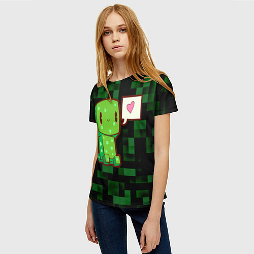 Женская футболка Minecraft Creeper / 3D-принт – фото 3
