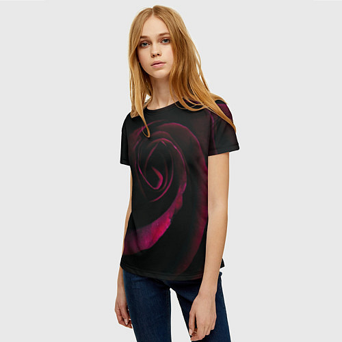 Женская футболка Dark Rose / 3D-принт – фото 3