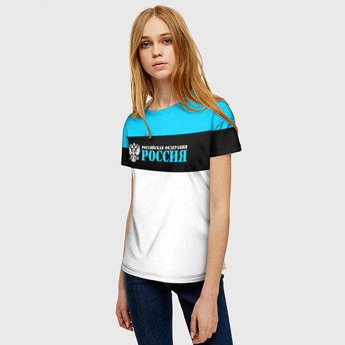 Женская футболка Россия / 3D-принт – фото 3