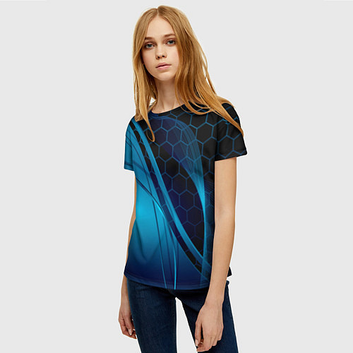 Женская футболка ABSTRACT BLUE / 3D-принт – фото 3