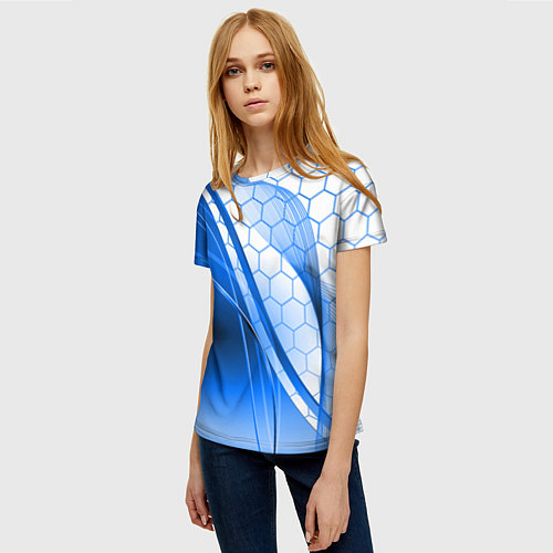 Женская футболка ABSTRACT BLUE / 3D-принт – фото 3
