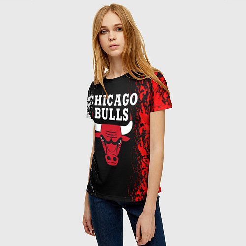 Женская футболка CHICAGO BULLS / 3D-принт – фото 3