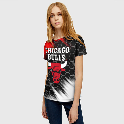 Женская футболка CHICAGO BULLS / 3D-принт – фото 3