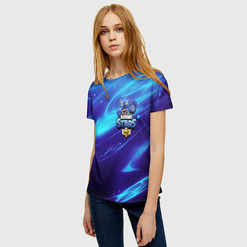 Женская футболка LEON BRAWL STARS / 3D-принт – фото 3