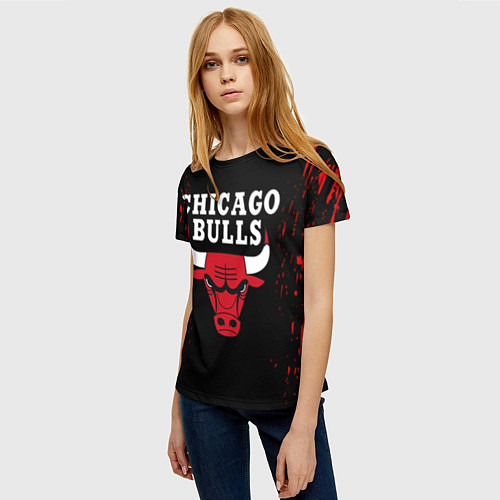 Женская футболка CHICAGO BULLS / 3D-принт – фото 3