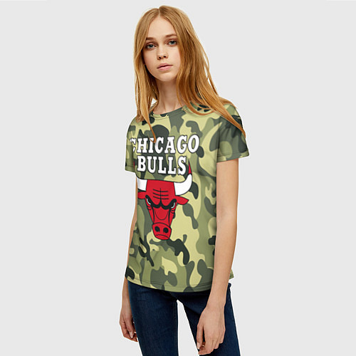 Женская футболка CHICAGO BULLS / 3D-принт – фото 3