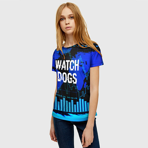 Женская футболка Watch Dogs / 3D-принт – фото 3