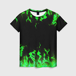 Футболка женская GREEN FIRE ОГОНЬ, цвет: 3D-принт