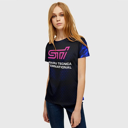 Женская футболка SUBARU STI Z / 3D-принт – фото 3