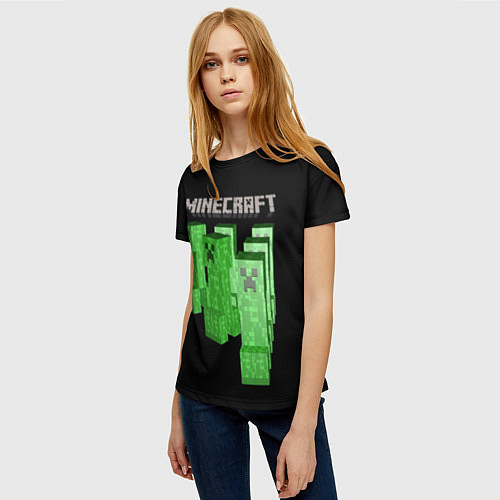 Женская футболка MINECRAFT CREEPER / 3D-принт – фото 3