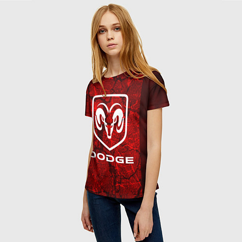 Женская футболка DODGE / 3D-принт – фото 3