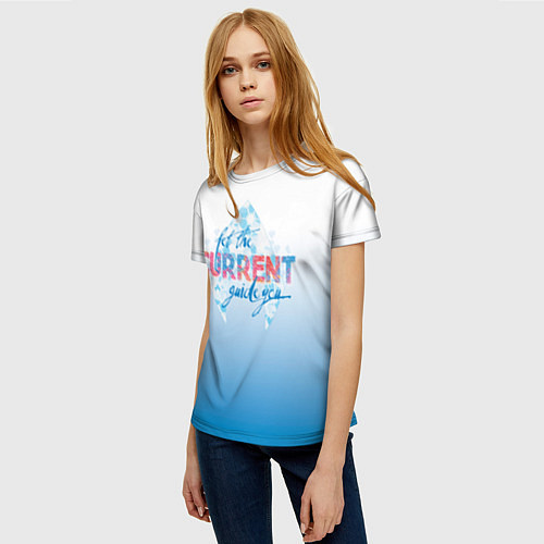 Женская футболка CURRENT / 3D-принт – фото 3