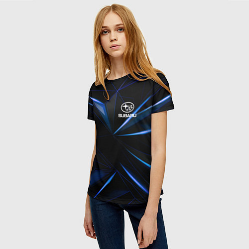 Женская футболка SUBARU / 3D-принт – фото 3