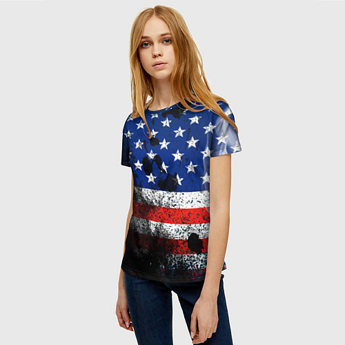 Женская футболка США / 3D-принт – фото 3