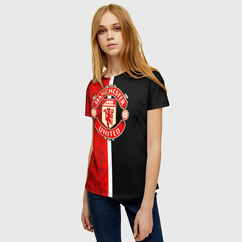 Женская футболка Манчестер Юнайтед 3D / 3D-принт – фото 3