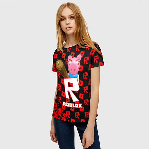 Женская футболка ROBLOX: PIGGI / 3D-принт – фото 3