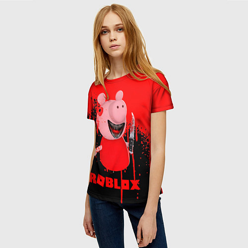 Женская футболка Roblox Piggy / 3D-принт – фото 3