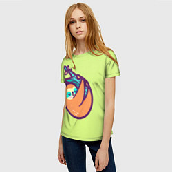 Футболка женская Ленивец спит на ветке рисунок, цвет: 3D-принт — фото 2