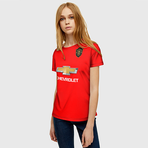 Женская футболка Манчестер Юнайтед форма 2020 / 3D-принт – фото 3