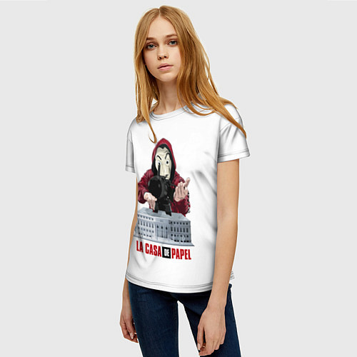 Женская футболка БУМАЖНЫЙ ДОМ / 3D-принт – фото 3