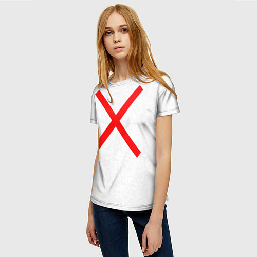 Женская футболка Красный крест / 3D-принт – фото 3