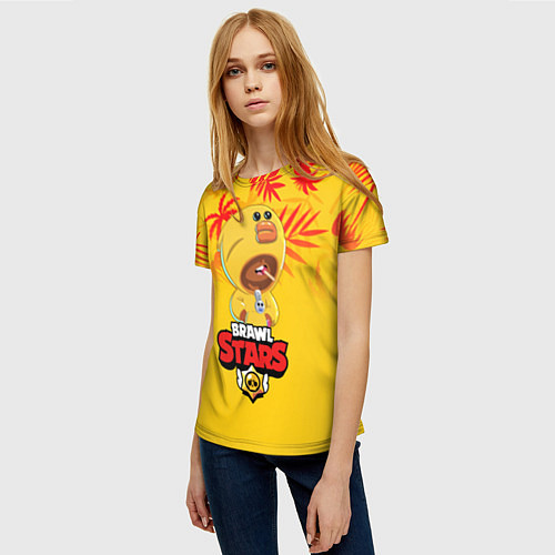 Женская футболка BRAWL STARS SALLY LEON В ЛЕТО / 3D-принт – фото 3