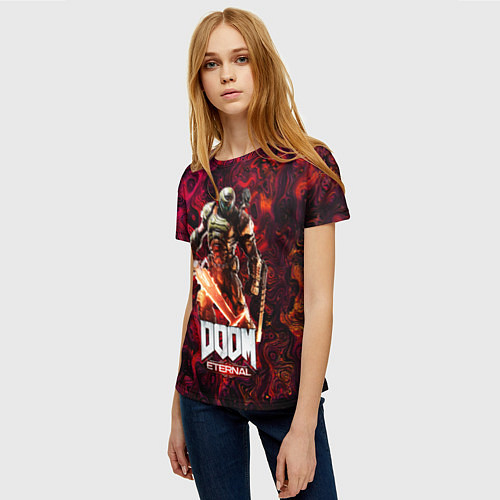 Женская футболка Doom Eternal Дум Этернал / 3D-принт – фото 3