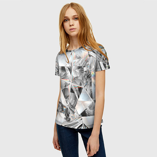 Женская футболка Зеркальный калейдоскоп / 3D-принт – фото 3