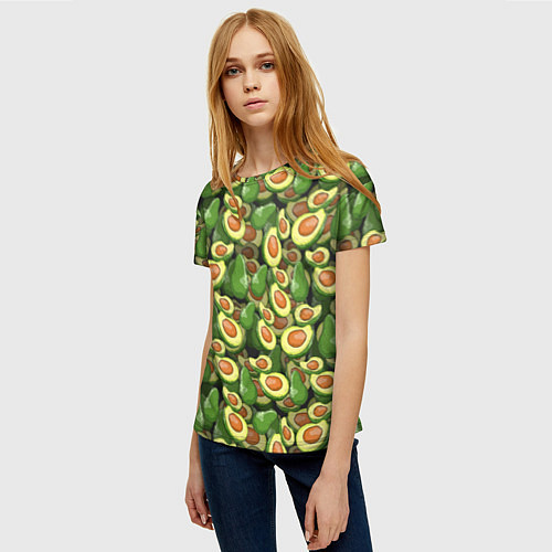 Женская футболка Avocado / 3D-принт – фото 3