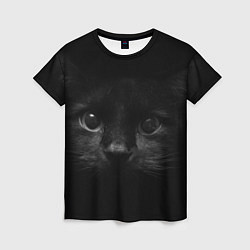 Футболка женская Чёрный кот, цвет: 3D-принт
