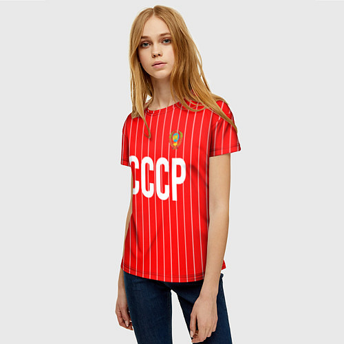 Женская футболка Форма сборной СССР / 3D-принт – фото 3