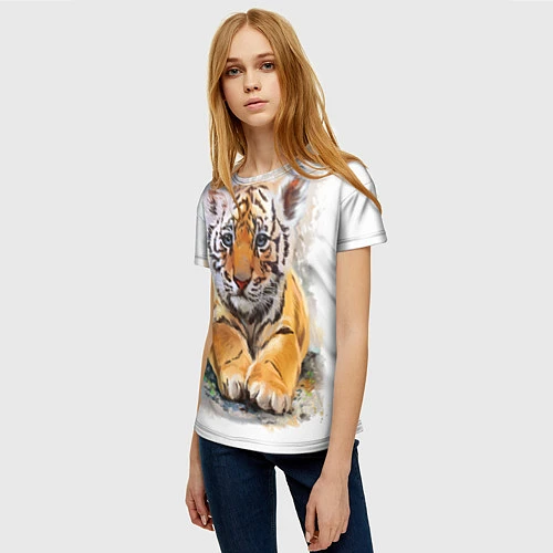 Женская футболка Tiger Art / 3D-принт – фото 3