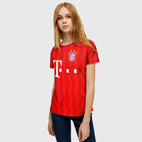 Женская футболка FC Bayern Munchen / 3D-принт – фото 3
