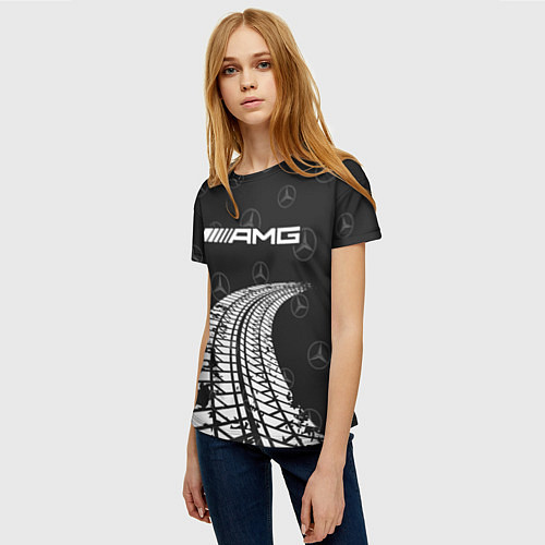 Женская футболка MERCEDES МЕРСЕДЕС / 3D-принт – фото 3