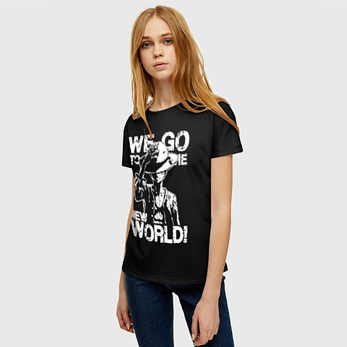 Женская футболка WE GO TO THE NEW WORLD! / 3D-принт – фото 3